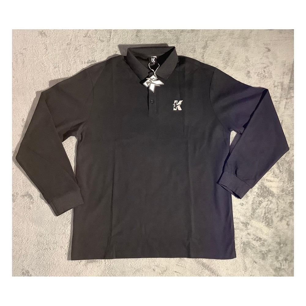 K1X‎ Men's Long Sleeve Polo Shirt 2XL Black Nation of Hoop